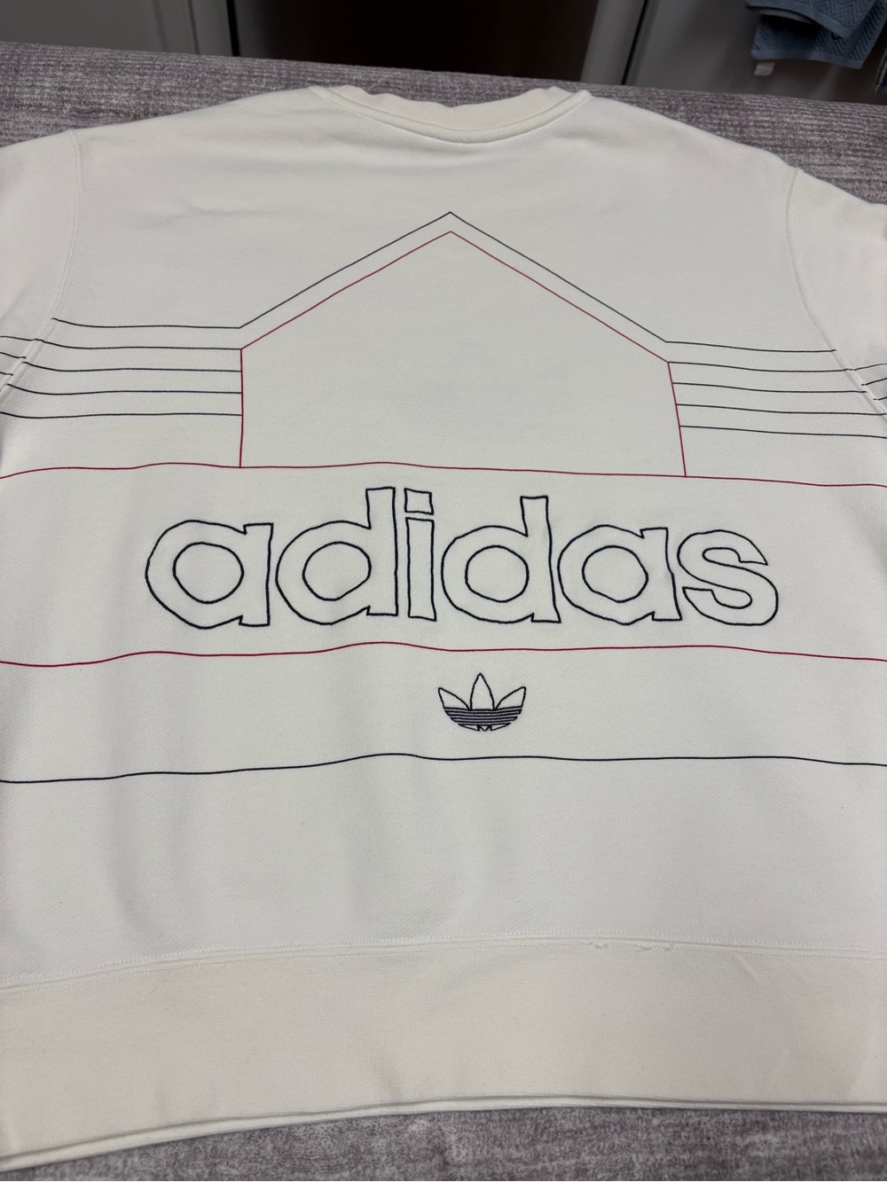 Adidas Rivalry Retro Crewneck Sweatshirt Embroidered Tri Leaf Logo Men’s Sz XL - Picture 7 of 9